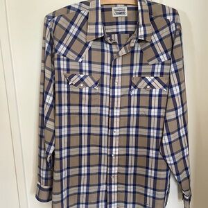 Vintage Levi’s pearl snap Plaid Shirt